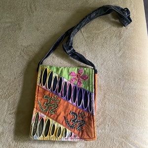 Cross over handmade in Nepal OM bag